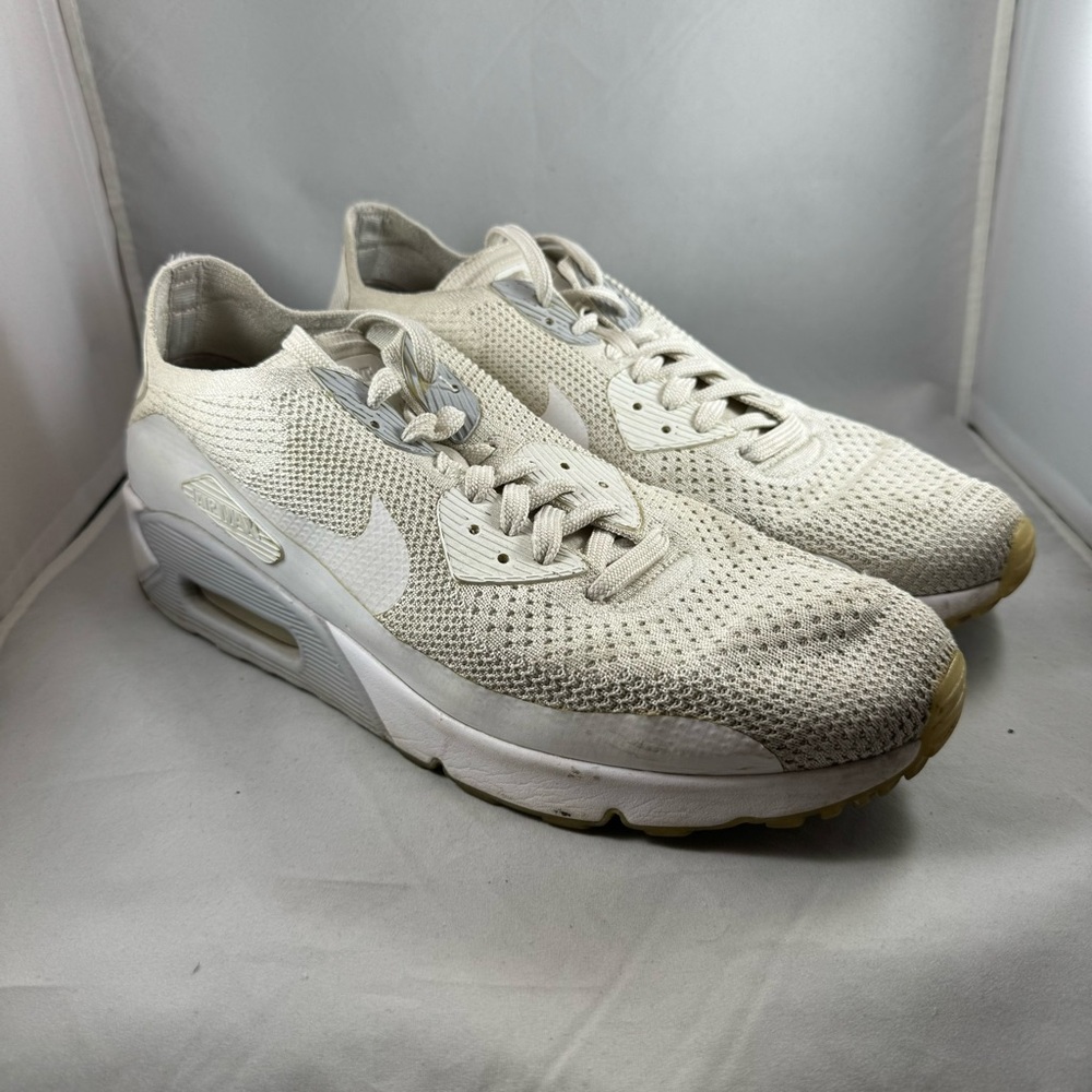 Nike Air Max 90 Ultra 2 Flyknit Sneakers - White/Gum - Men's size 12